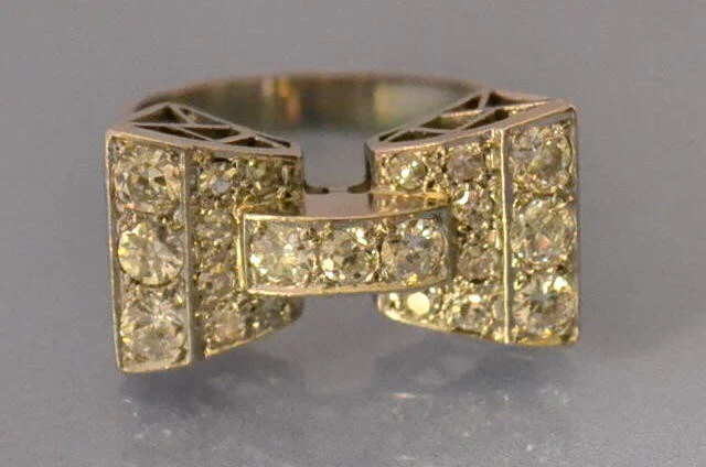 Bague art déco or et diamants - Image 4