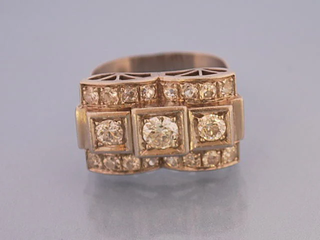 Bague art deco or et diamants - Image 2