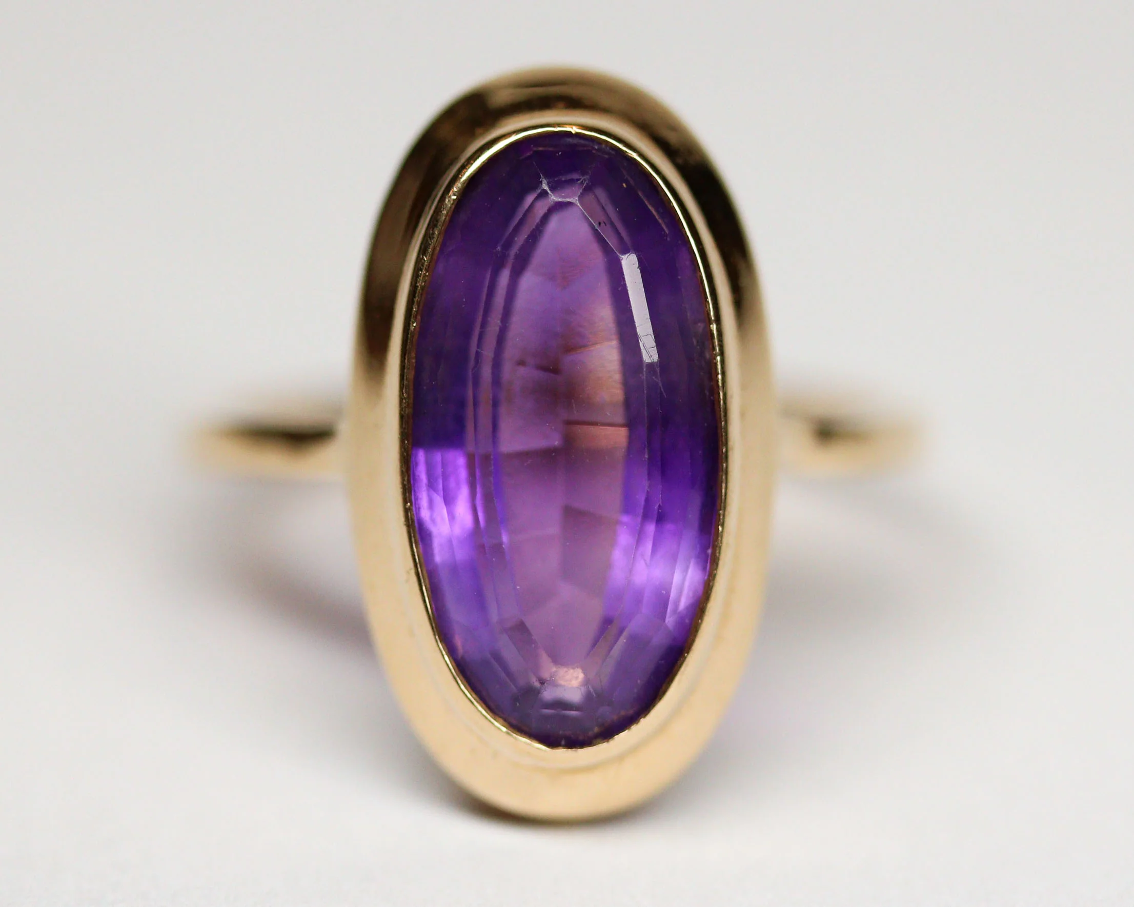 Bague Art Déco Or Rose Améthyste - Image 5