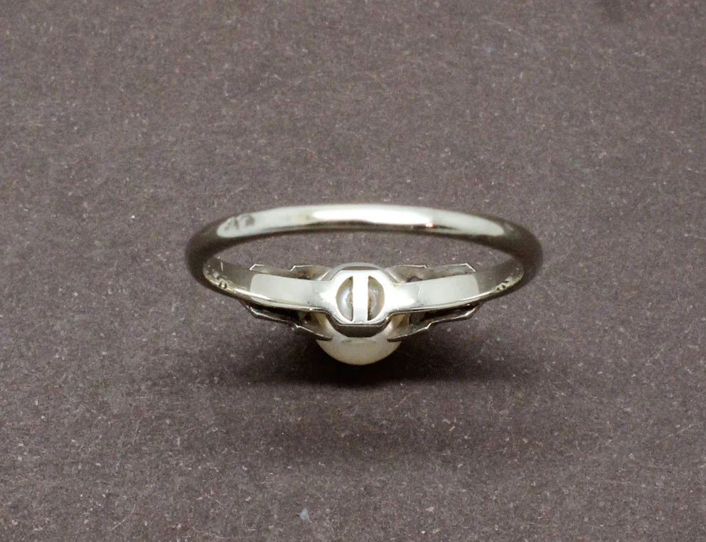 Bague Art Déco Perle et Diamants - Image 5