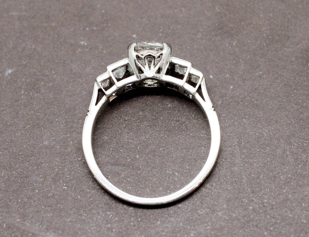 Bague Art Déco Platine Diamant 1,62 ct - Image 4
