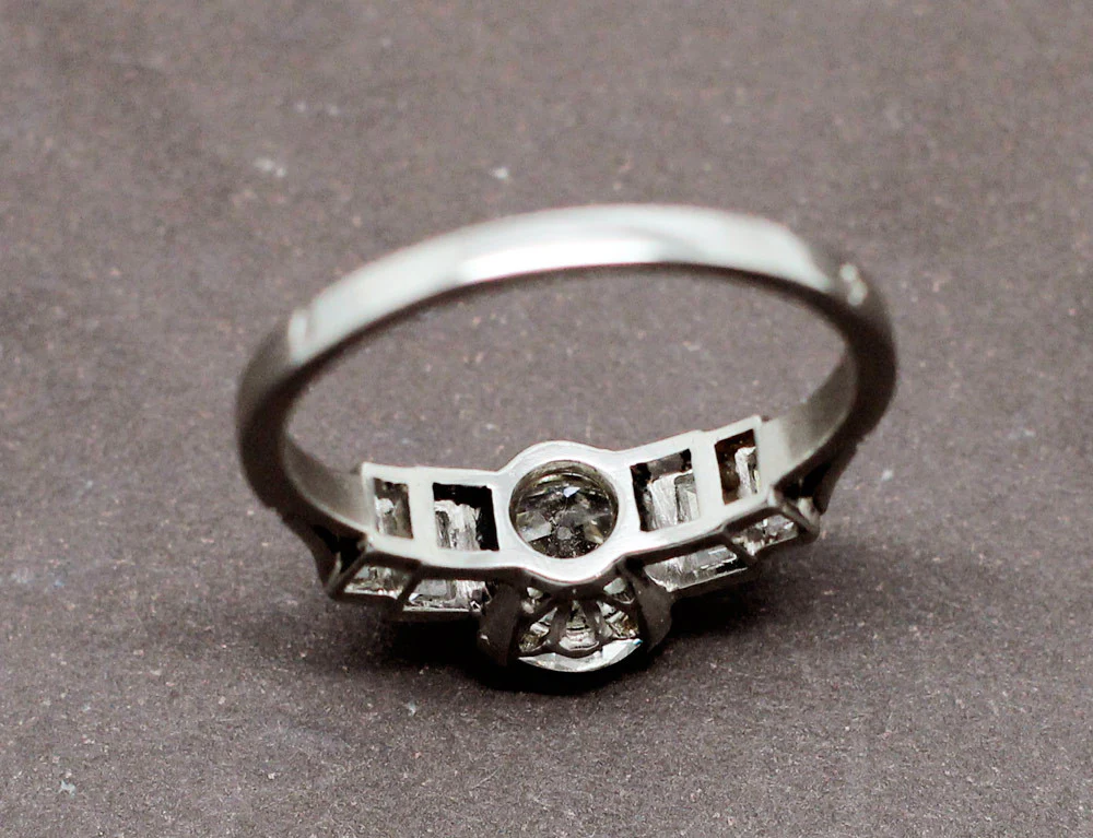 Bague Art Déco Platine Diamant 1,62 ct - Image 6