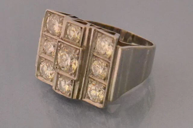 Bague art déco platine diamants - Image 2