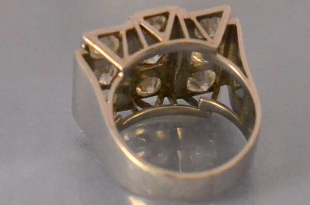 Bague art déco platine diamants - Image 3