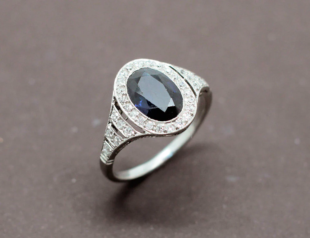 Bague Art Déco Platine Diamants