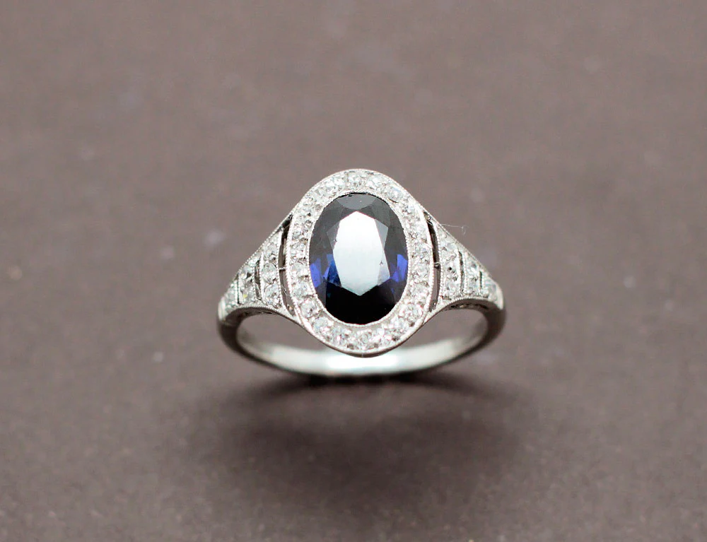 Bague Art Déco Platine Diamants - Image 2