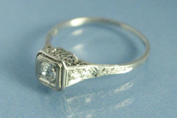 Bague Art déco Platine et Diamant - Image 2