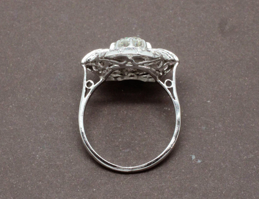 Bague Art Déco Platine et Diamants - Image 4