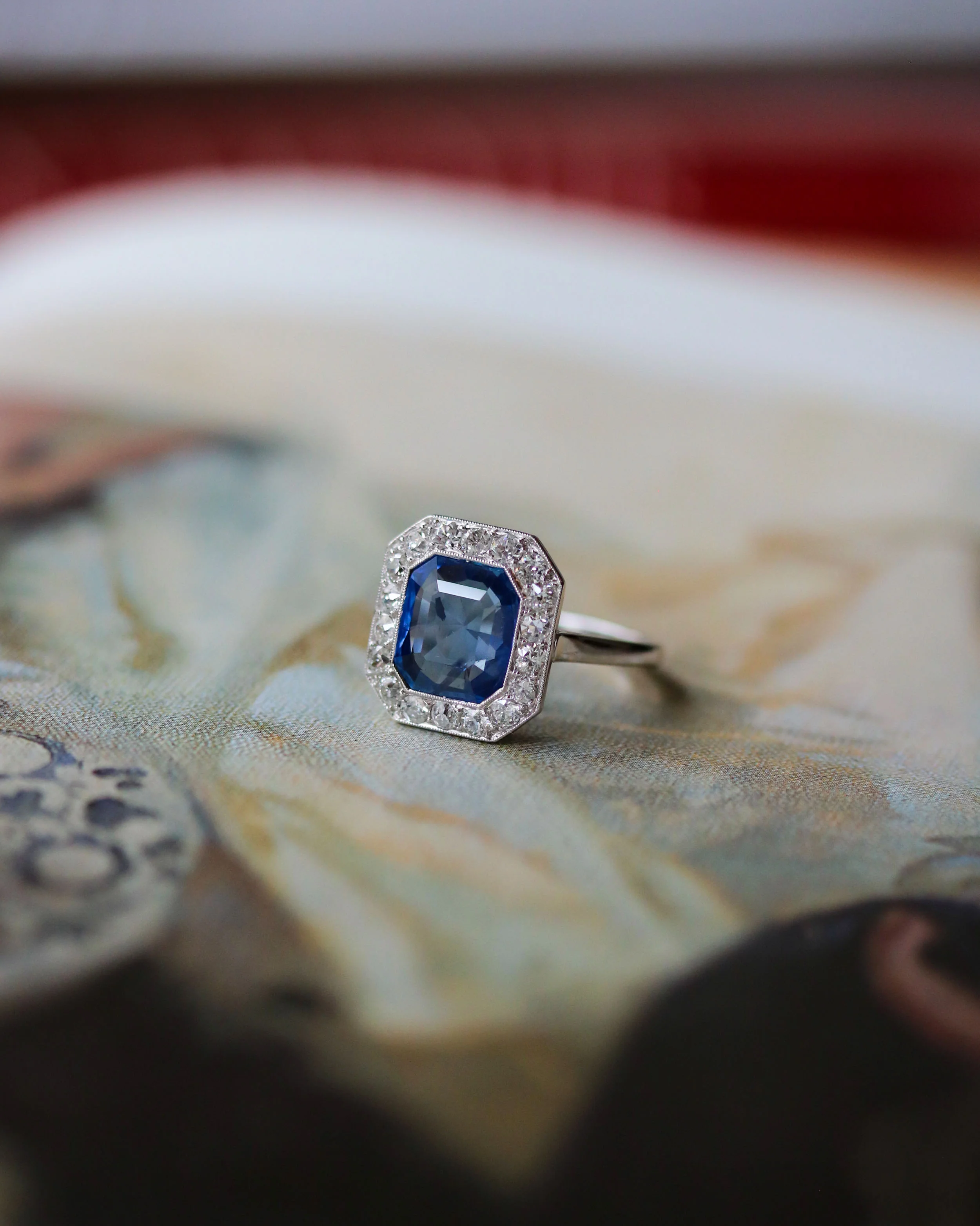 Bague Art Déco Rectangle Pans Coupés - Image 3