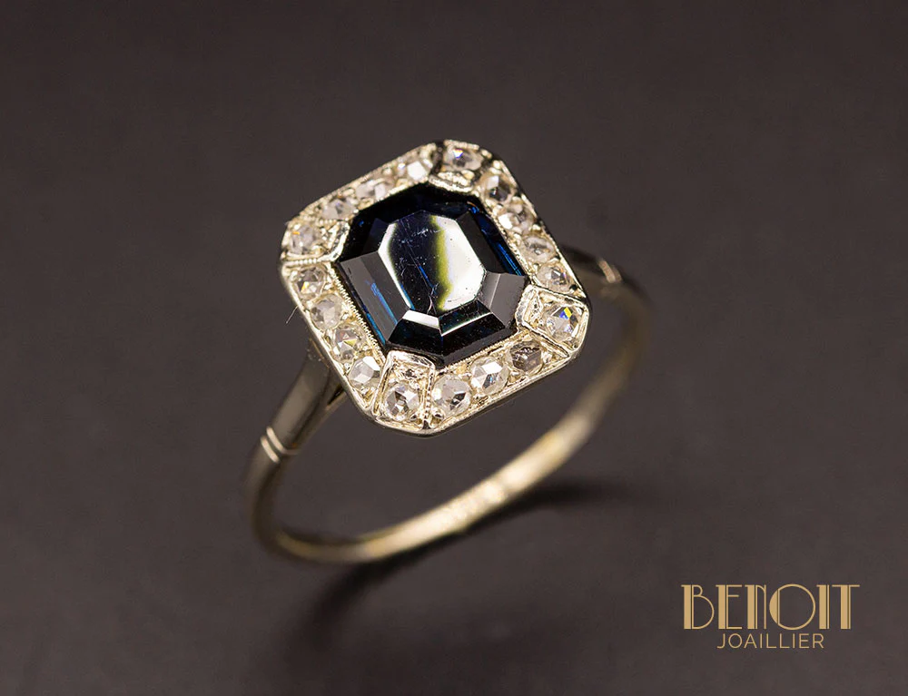 Bague Art Déco Saphir