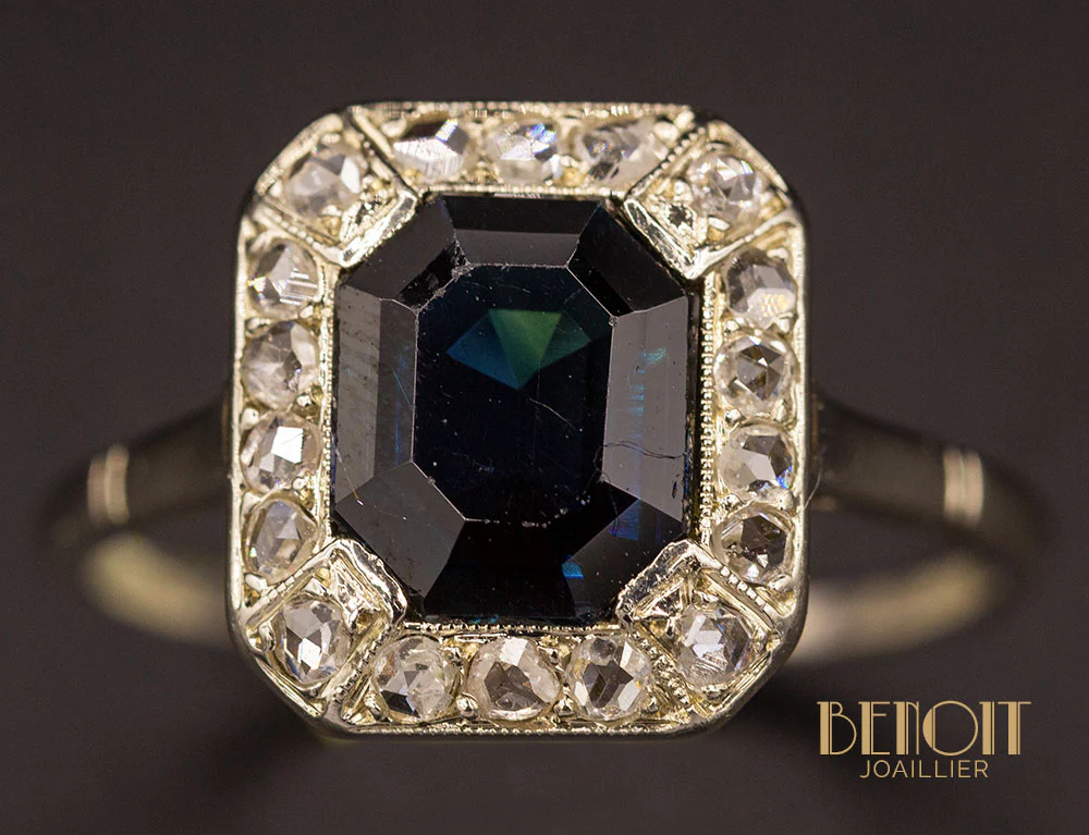 Bague Art Déco Saphir - Image 3