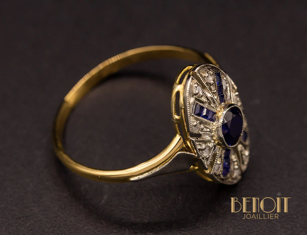 Bague Art Déco Saphir - Image 3