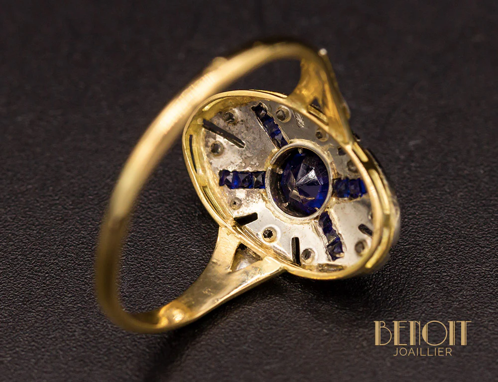 Bague Art Déco Saphir - Image 5