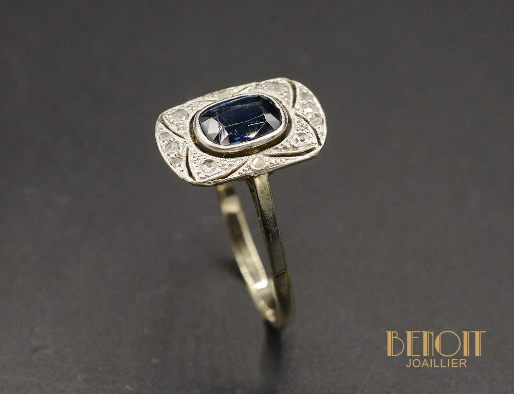 Bague Art Déco Saphir - Image 3