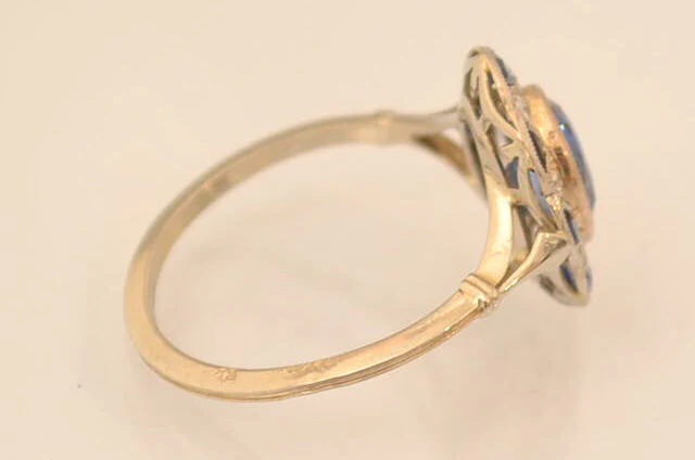 Bague Art Déco Saphirs Diamants - Image 2