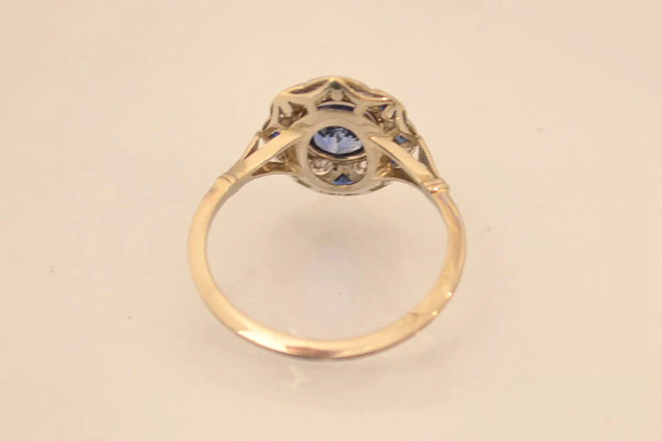 Bague Art Déco Saphirs Diamants - Image 3
