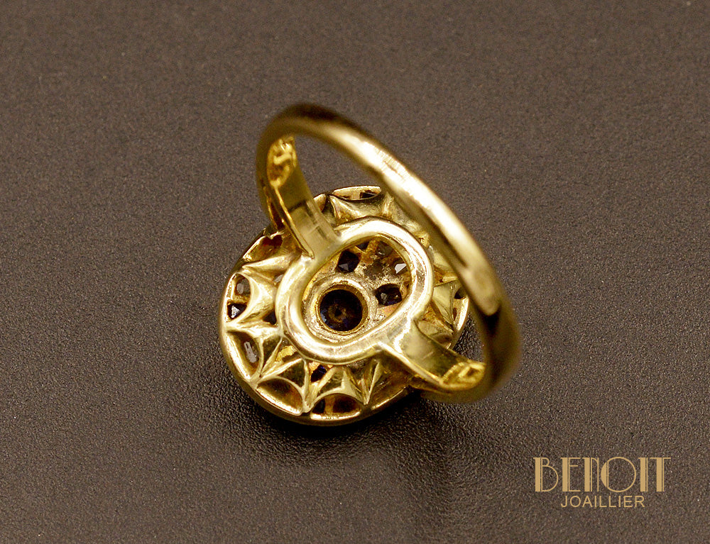 Bague Art Déco Saphirs et Diamants - Image 5