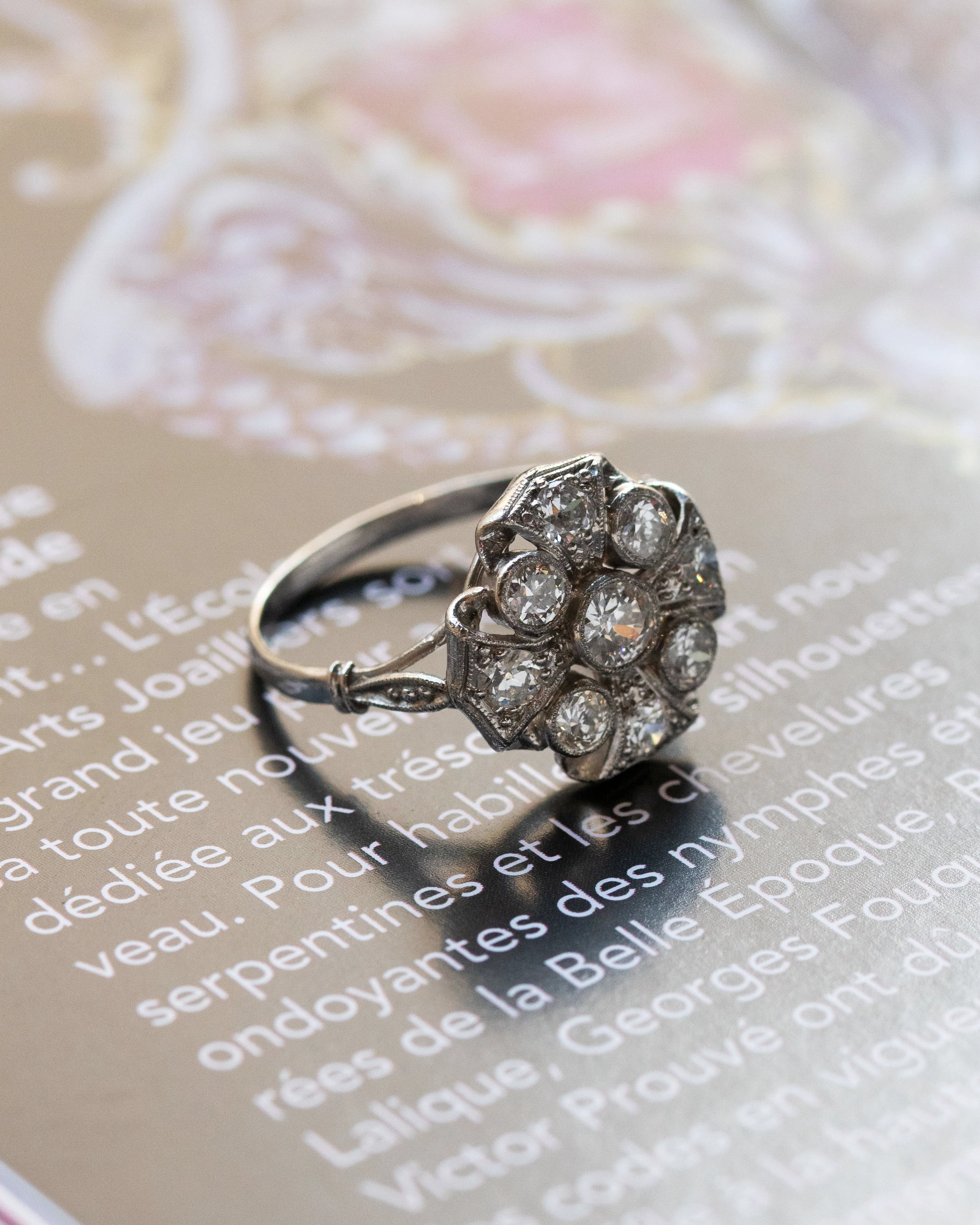 Bague Art Déco Platine Diamants - Image 2