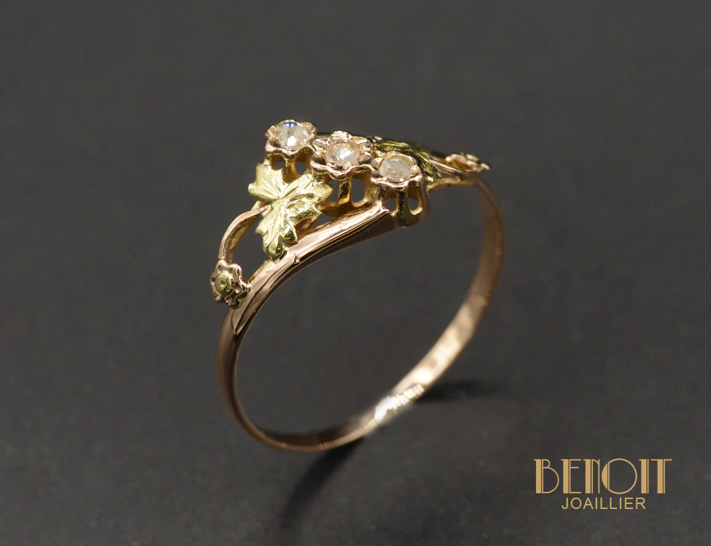 Bague Art Nouveau Vigne