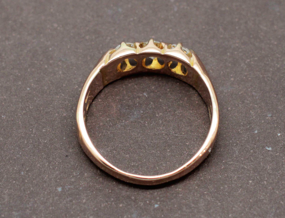 Bague Art Nouveau 3 Diamants - Image 5