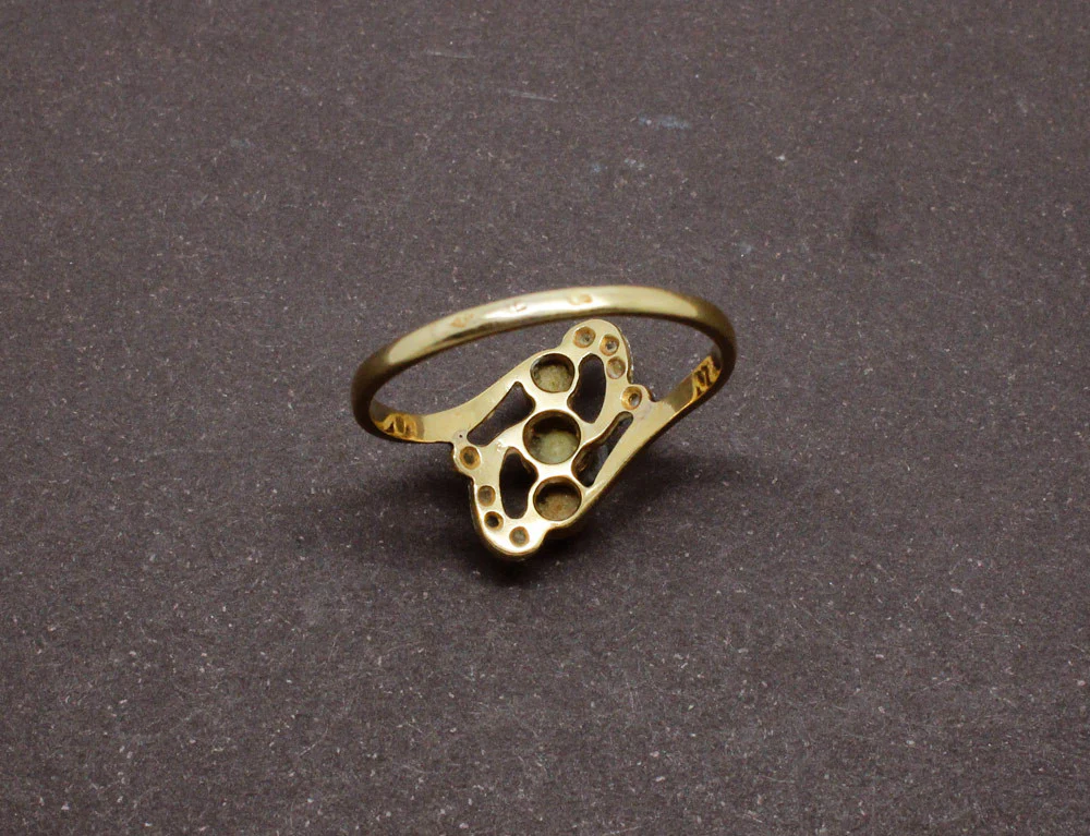 Bague Art Nouveau Perles Fines - Image 5
