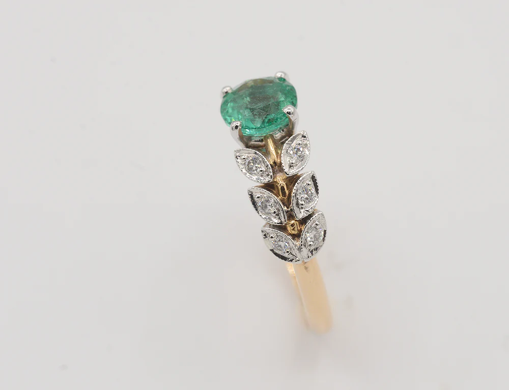 Bague Benoit Joaillier "Laurier Emeraude et Diamants" - Image 3