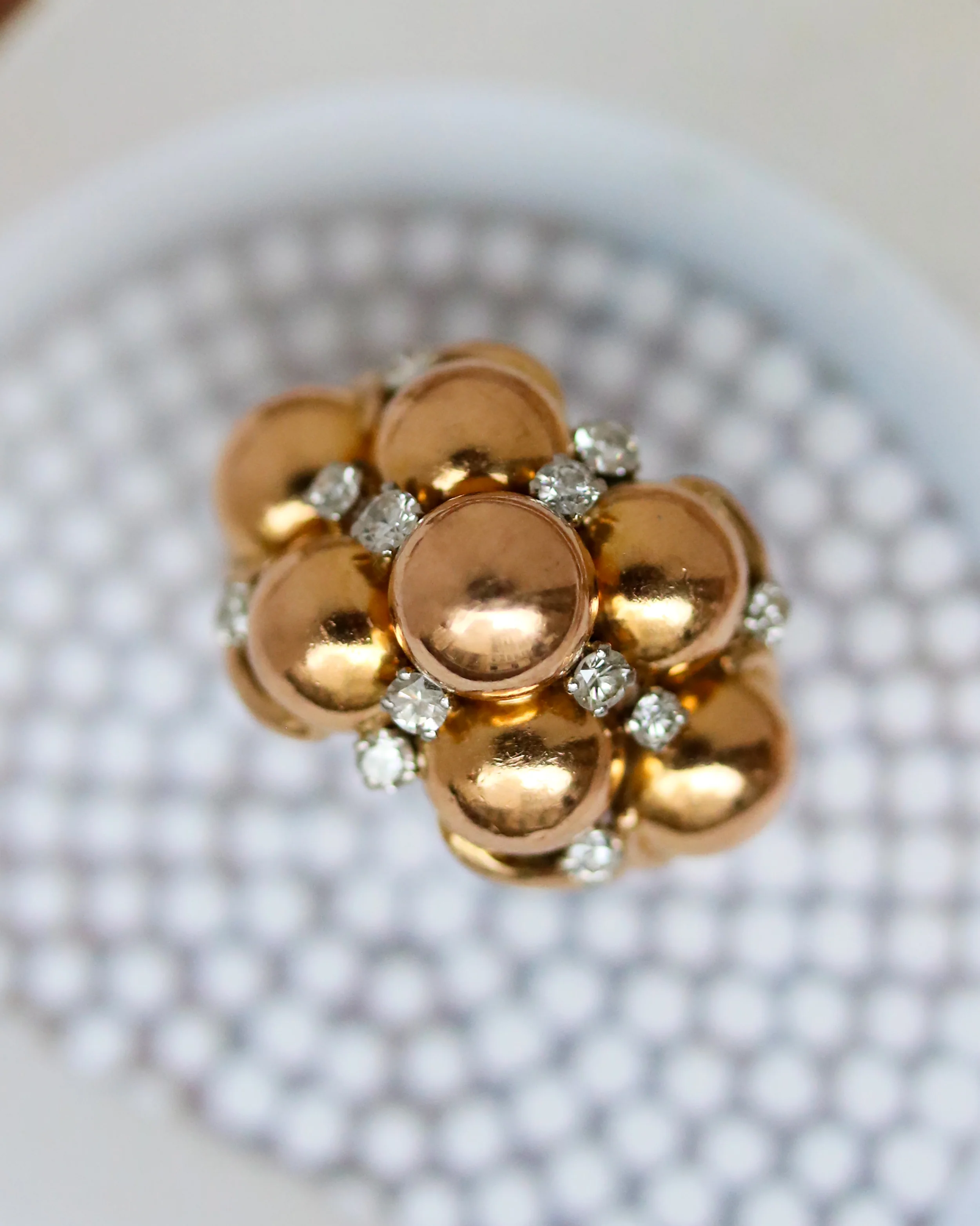 Bague Dôme Or Rose et Diamants - Image 3