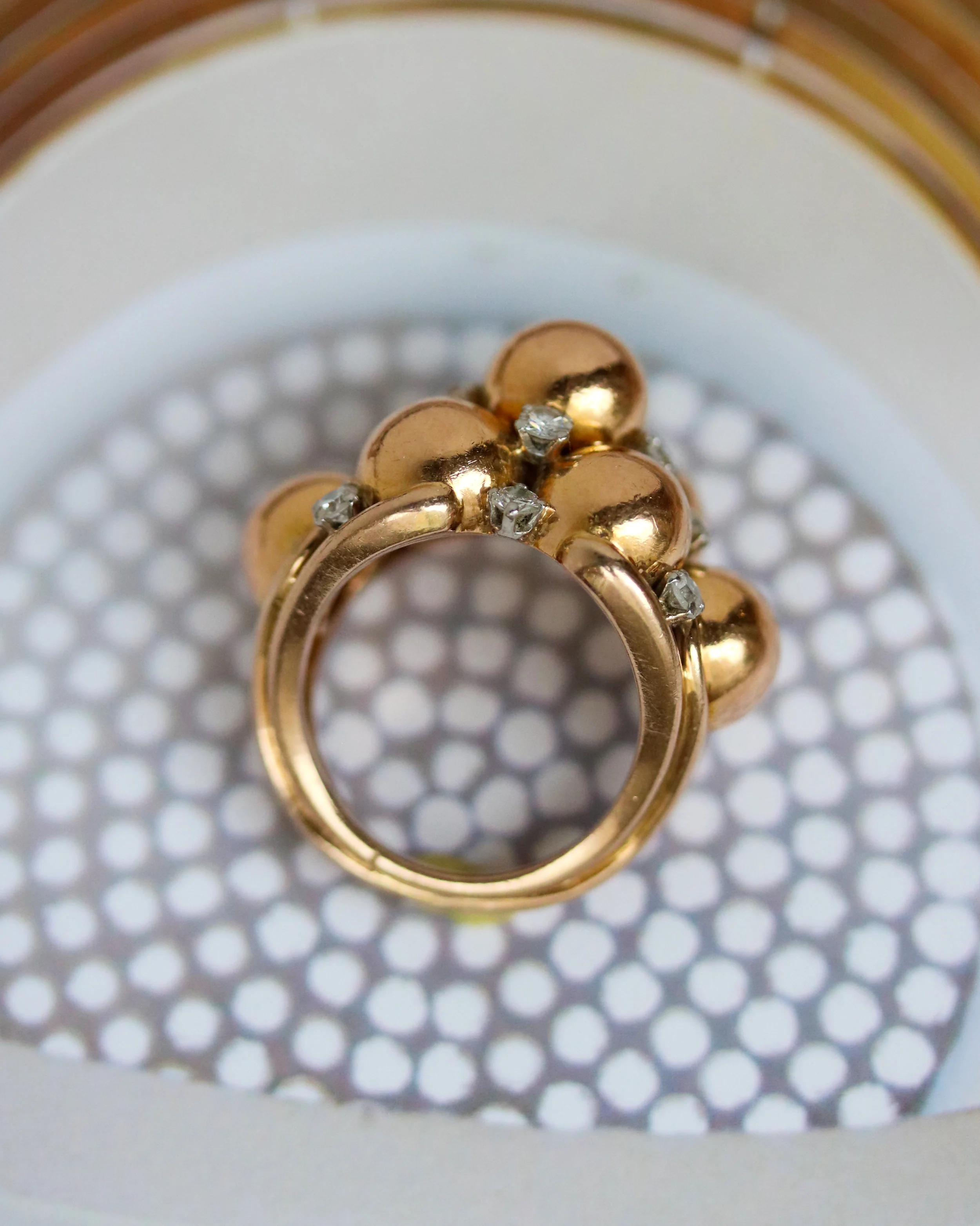 Bague Dôme Or Rose et Diamants - Image 4