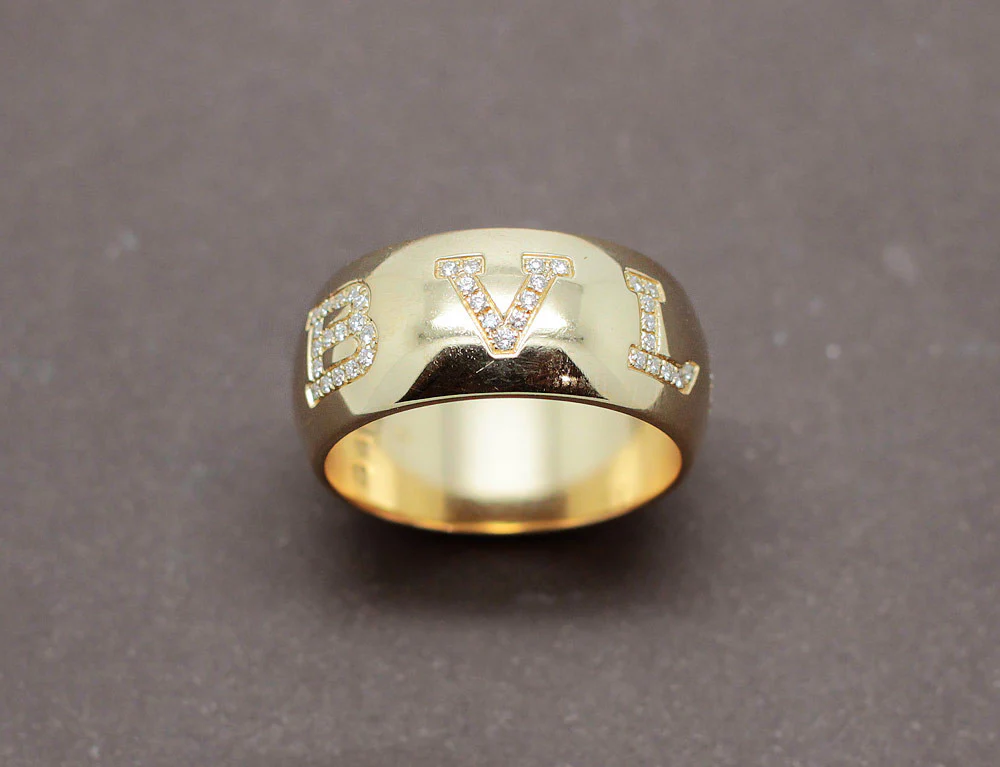 Bague BVLGARI "Monologo" Or Jaune Diamants - Image 2