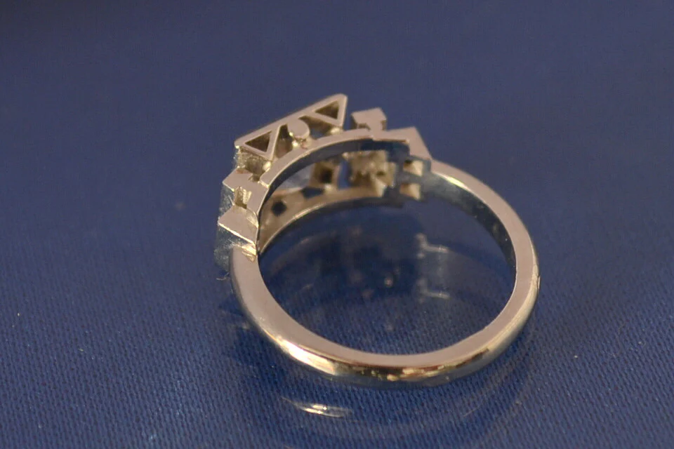 Bague Carrée Création Benoit Diamant et Or Blanc - Image 3