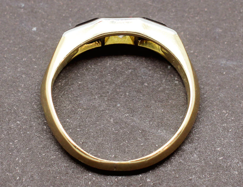 Bague Chevalière Art Déco Diamant Saphirs - Image 7