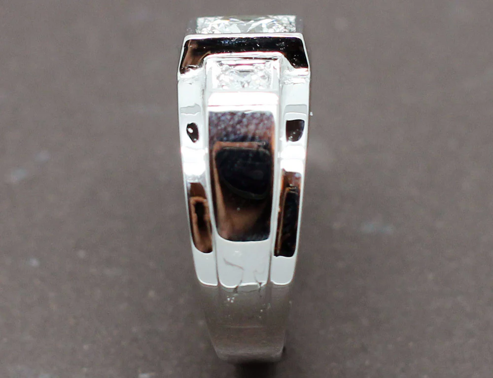 Bague Chevalière Art Déco Diamants - Image 4
