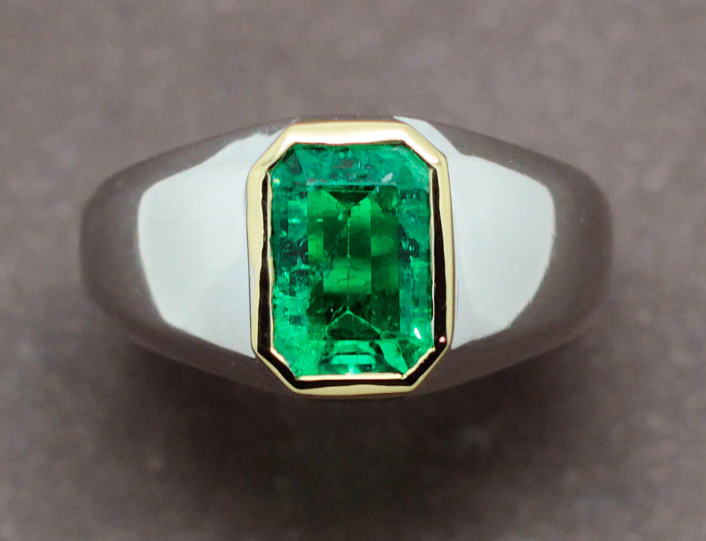 Bague Chevalière Emeraude - Image 3