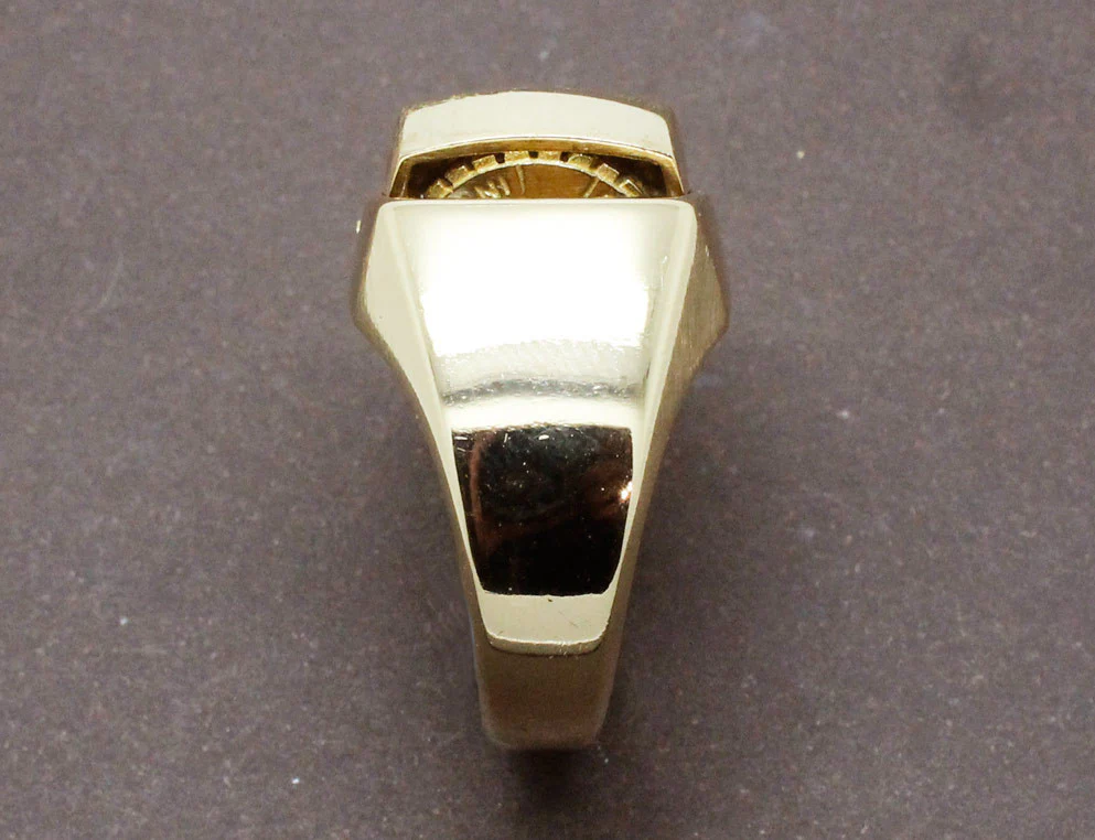Bague Chevalière Rotary Club Lapis Lazuli et Or Jaune - Image 7