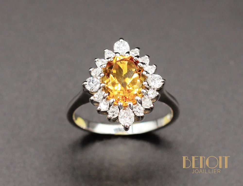 Bague Citrine Diamants - Image 2