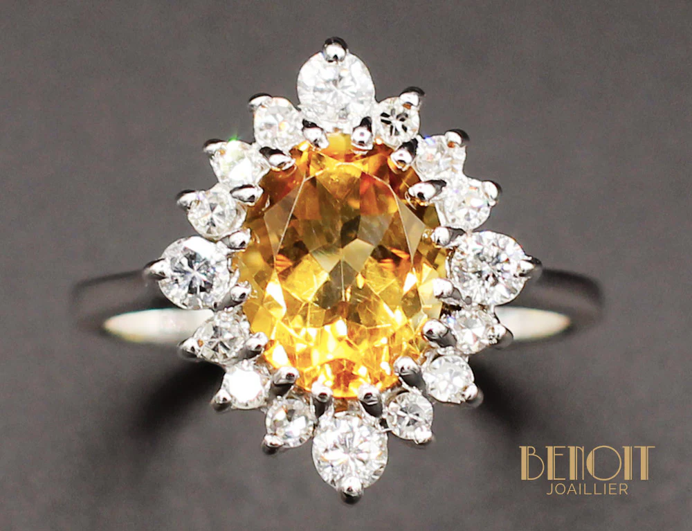 Bague Citrine Diamants - Image 3