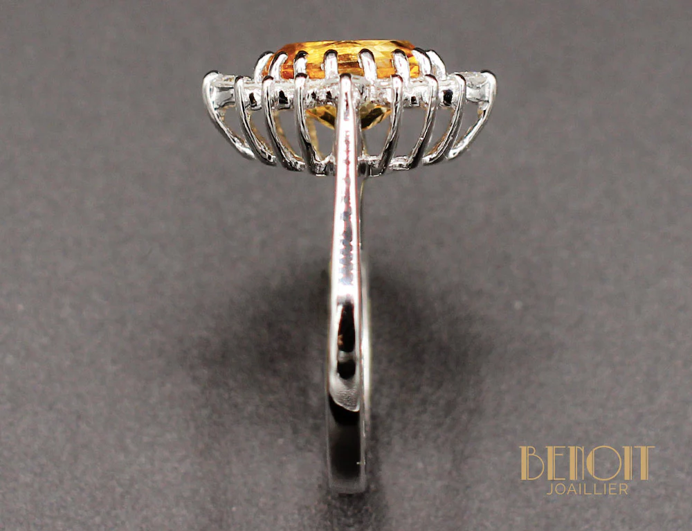 Bague Citrine Diamants - Image 4