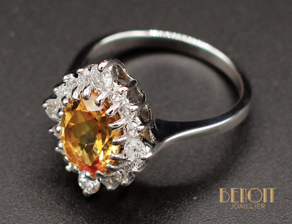 Bague Citrine Diamants - Image 6