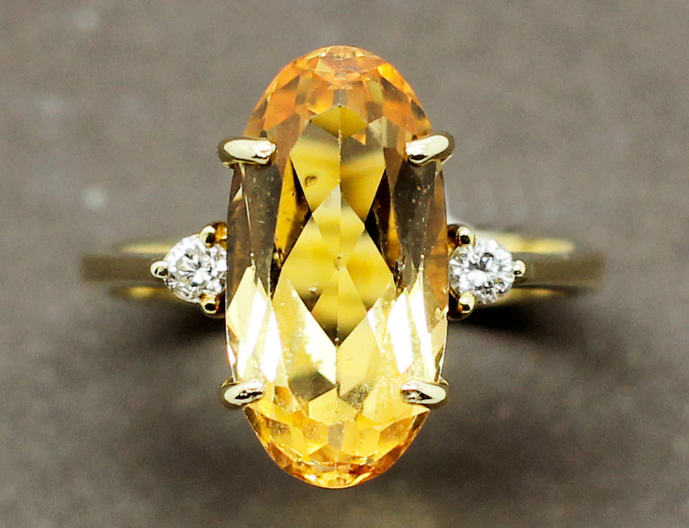 Bague Citrine Diamants - Image 3