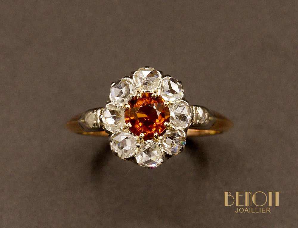 Bague Marguerite Citrine et Diamants - Image 2