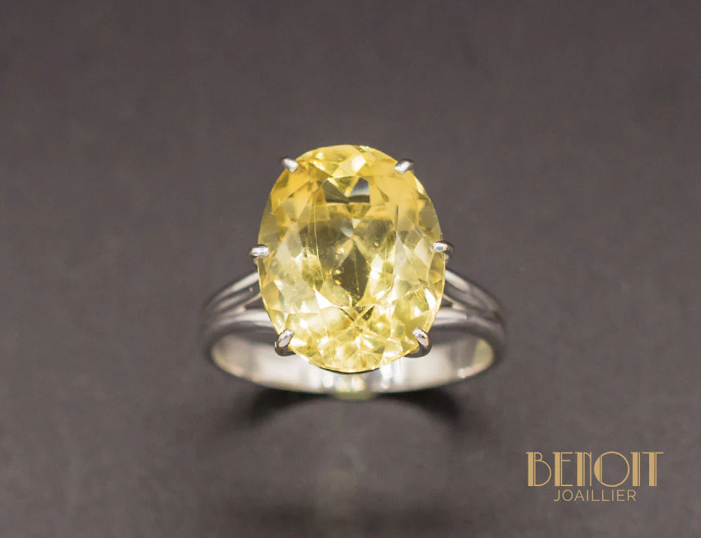 Bague Citrine Or Blanc - Image 2