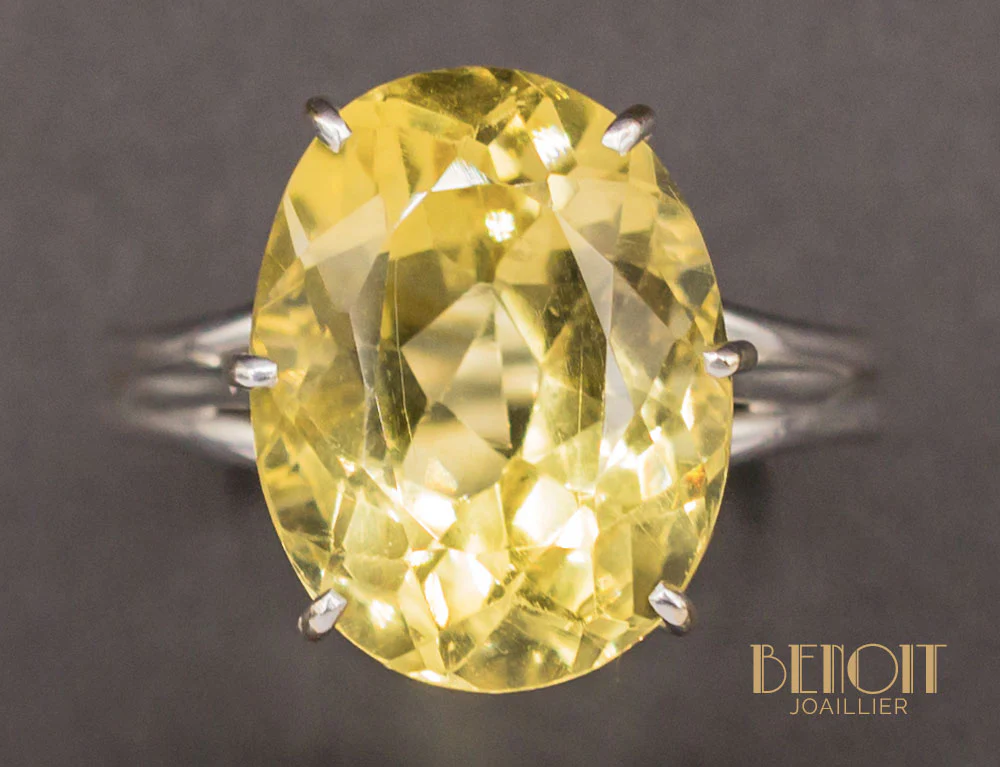 Bague Citrine Or Blanc - Image 3