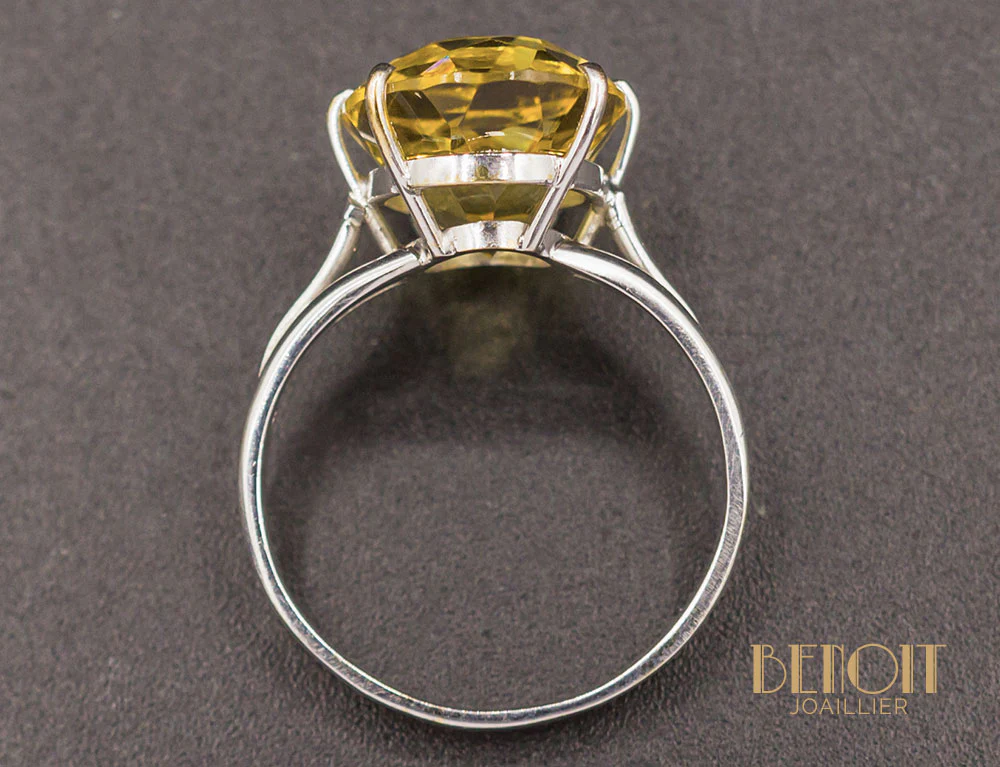 Bague Citrine Or Blanc - Image 5