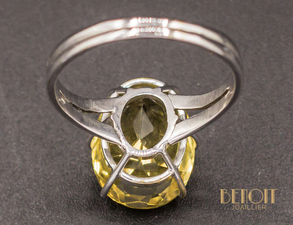 Bague Citrine Or Blanc - Image 6
