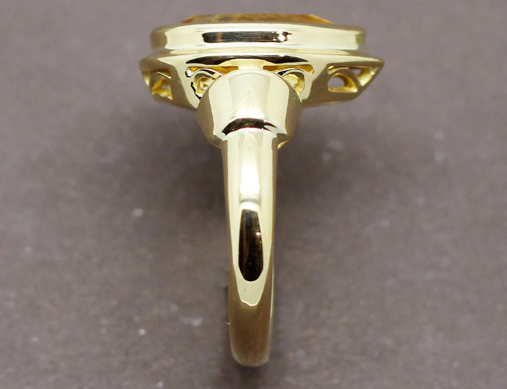 Bague Citrine Poire Or Jaune - Image 4