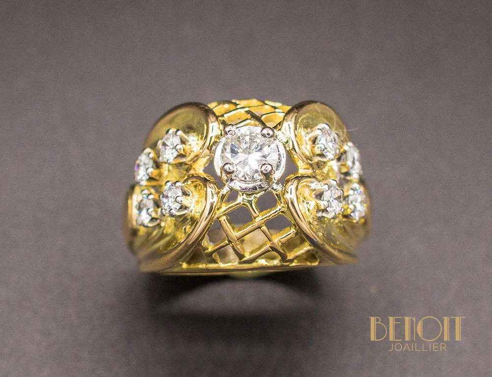 Bague Cocktail 1950 Diamants - Image 2