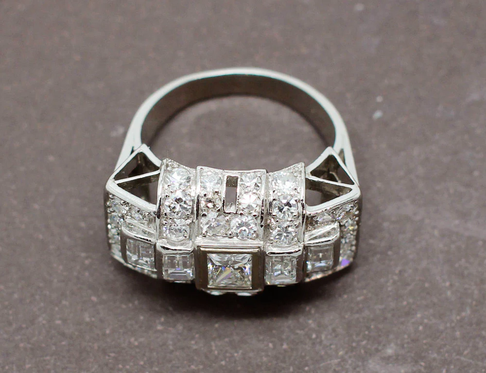 Bague Cocktail Art Déco Diamants - Image 7