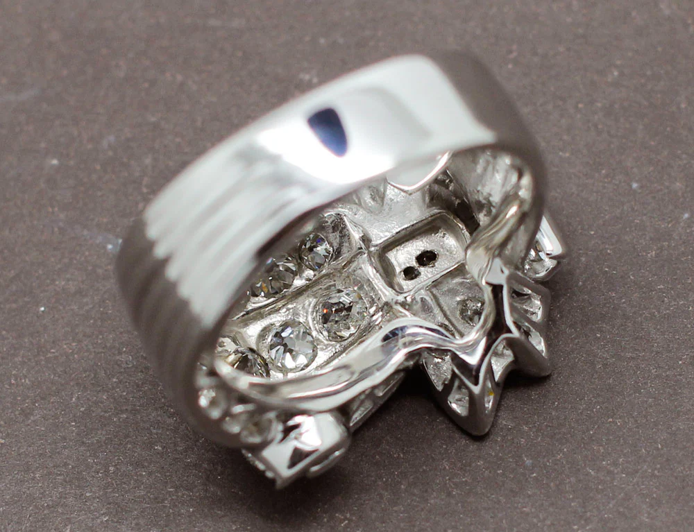 Bague Cocktail Art Déco Platine Diamants - Image 9
