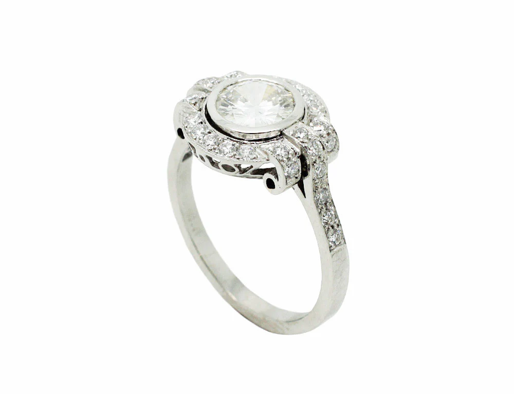 Bague Création Benoit Joaillier "Ronde Art Déco" Diamant H-VS1 1,04ct - Image 3