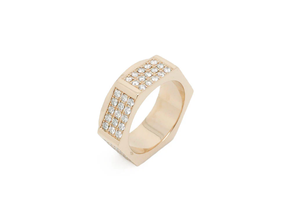 Bague Création Benoit Joaillier "Atelier B : La Bague Écrou Pavée" - Image 3